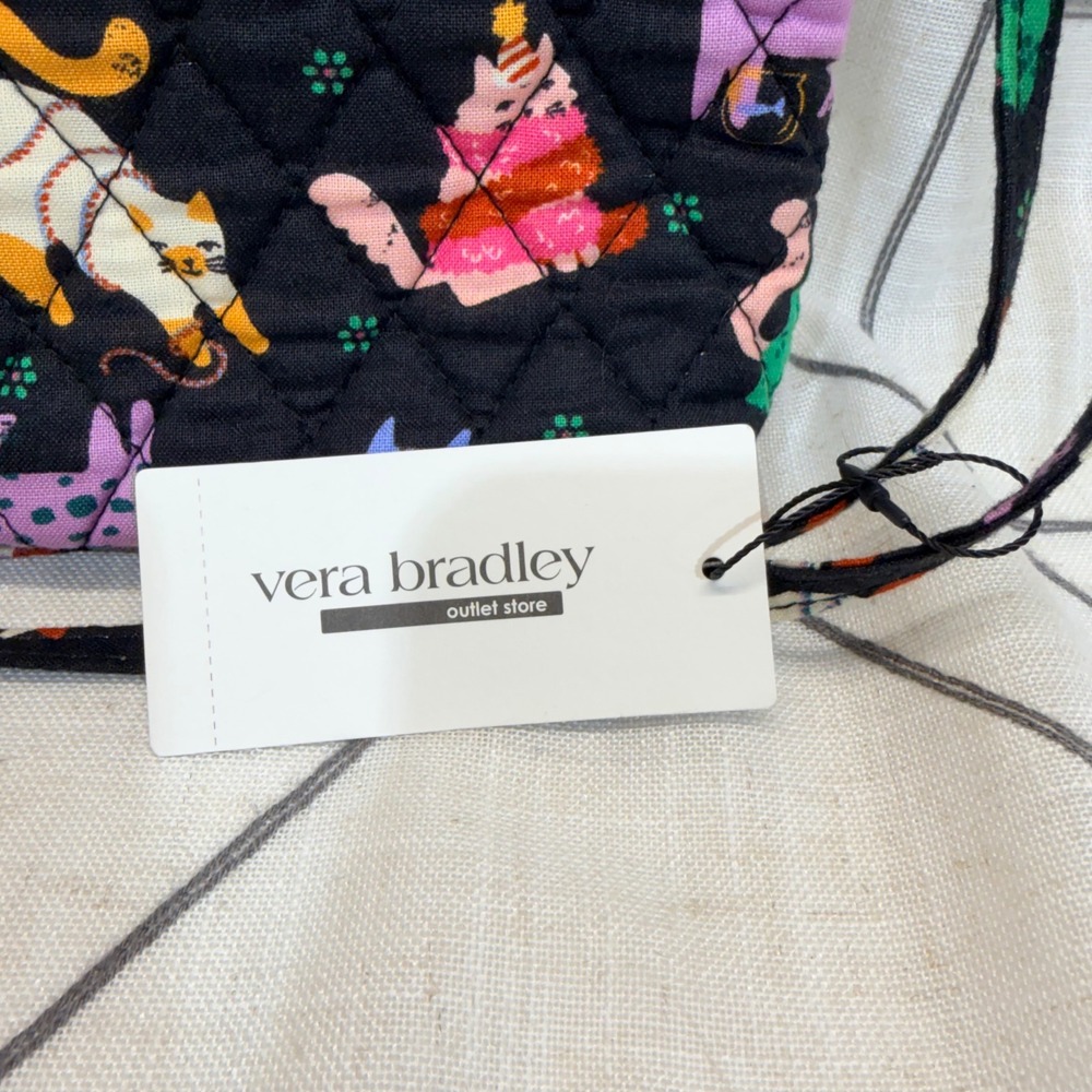 Vera Bradley Large Hipster One Size Black Herding Cats Quilted Crossbody Bag - Picture 2 of 12
